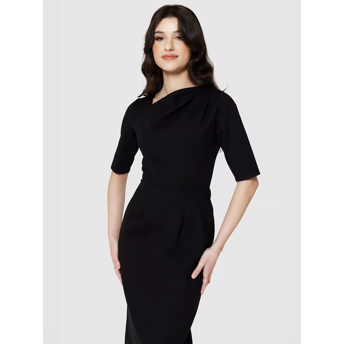 Closet London Asymmetric Pencil Dress, Black – image 3
