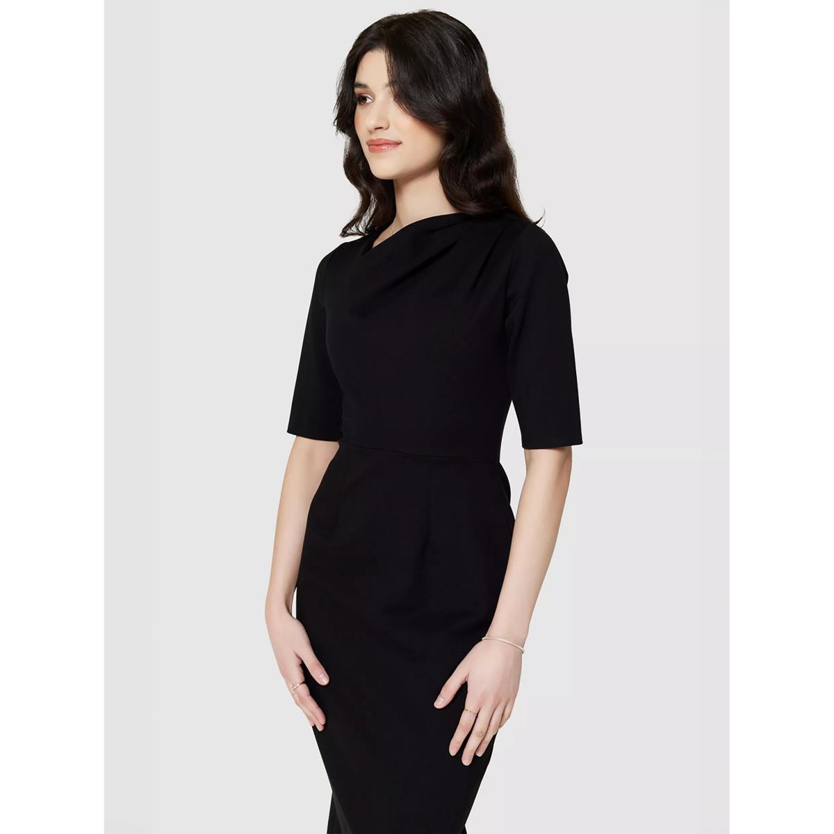 Closet London Asymmetric Pencil Dress, Black – image 4