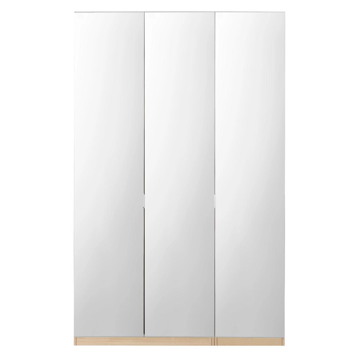 ANYDAY John Lewis & Partners Mix it Tall Mirrored Triple Wardrobe, Mirror/Natural Oak – image 2
