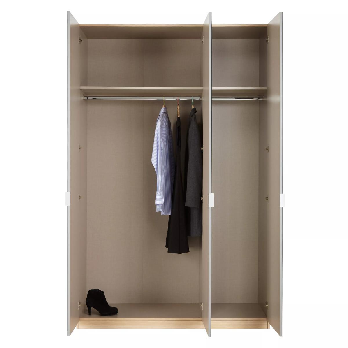 ANYDAY John Lewis & Partners Mix it Tall Mirrored Triple Wardrobe, Mirror/Natural Oak – image 5