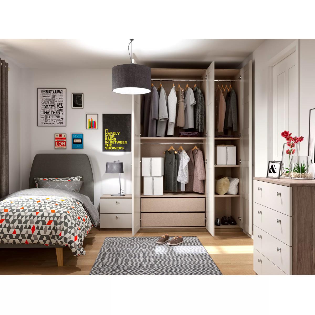 ANYDAY John Lewis & Partners Mix it Tall Mirrored Triple Wardrobe, Mirror/Natural Oak – image 8