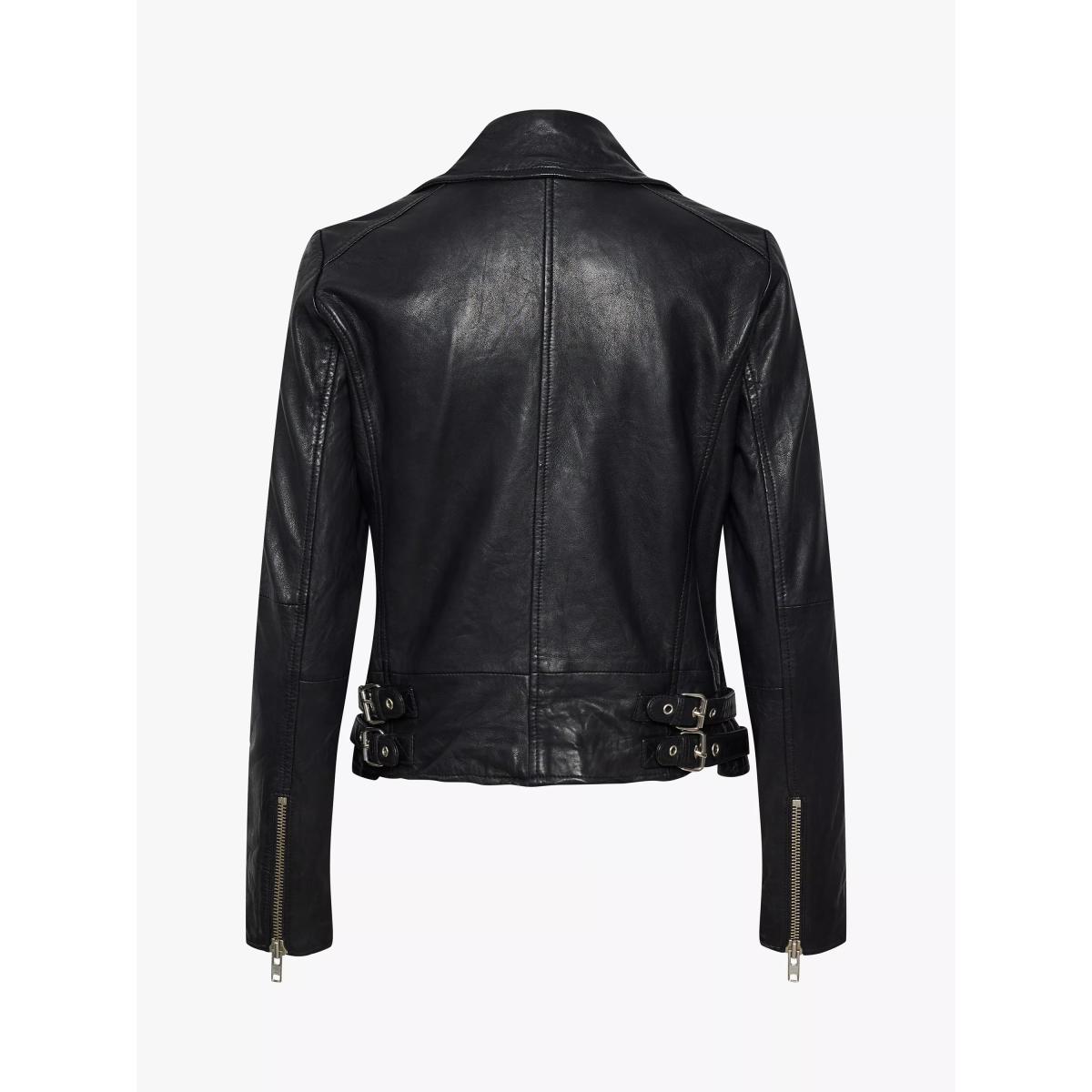 MY ESSENTIAL WARDROBE Leather Biker Jacket, Black – image 4