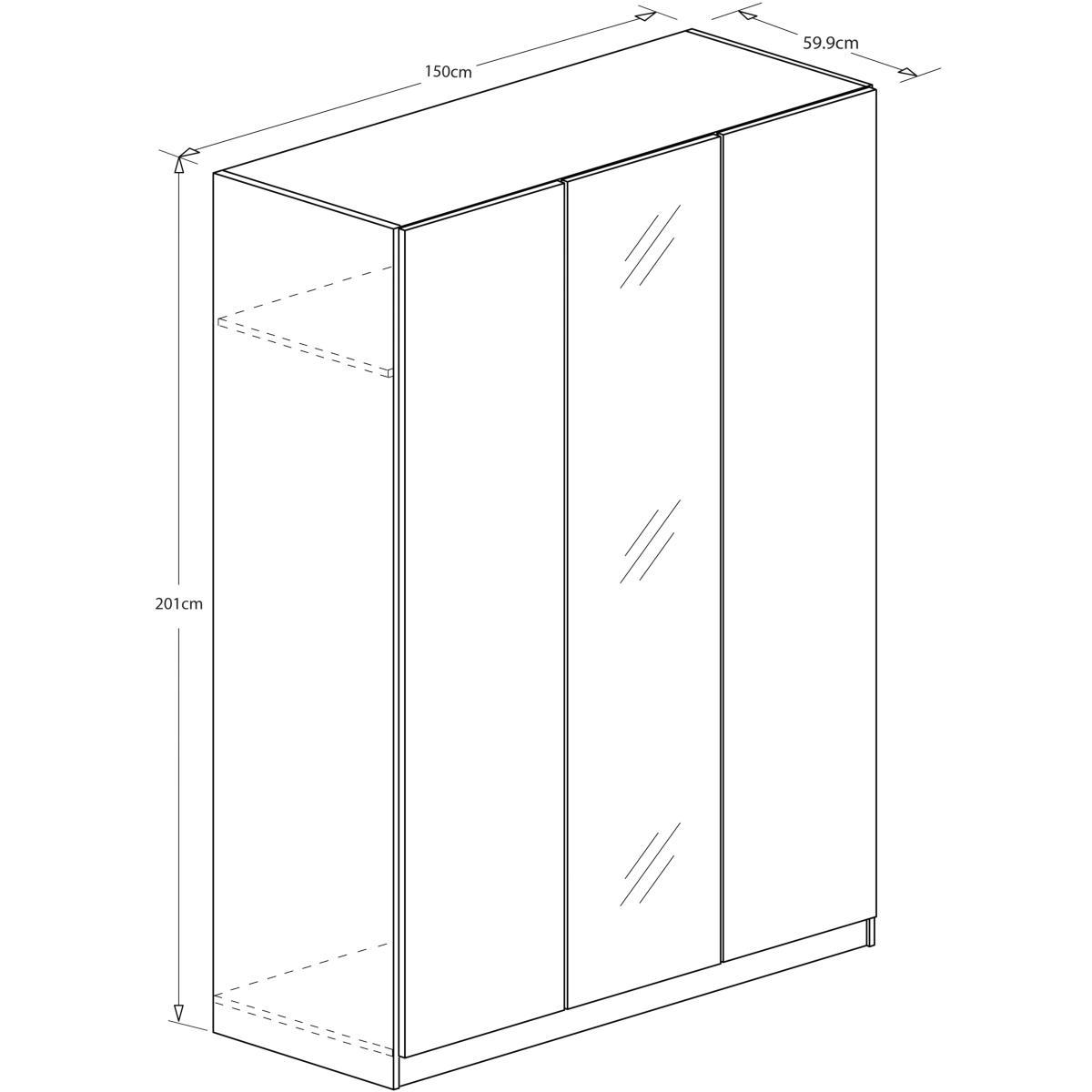 ANYDAY John Lewis & Partners Mix it Mirrored Triple Wardrobe, Grey Ash – image 5