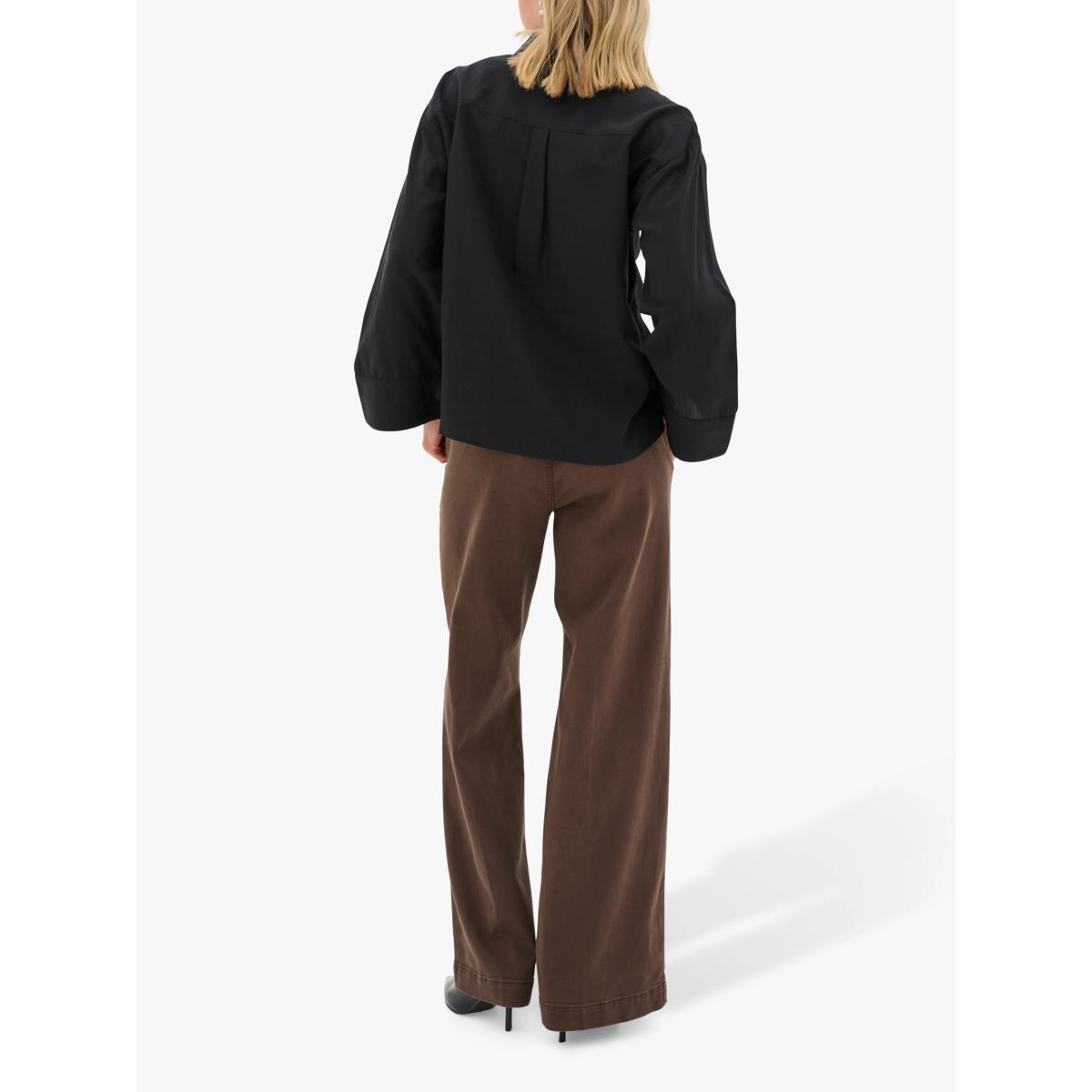 MY ESSENTIAL WARDROBE Tulla Spread Collar Top, Black – image 2