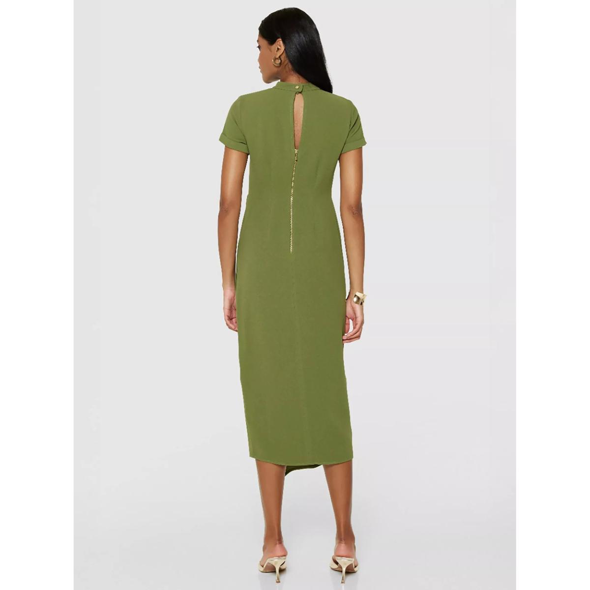 Closet London Ruched Side Pencil Dress, Olive – image 2