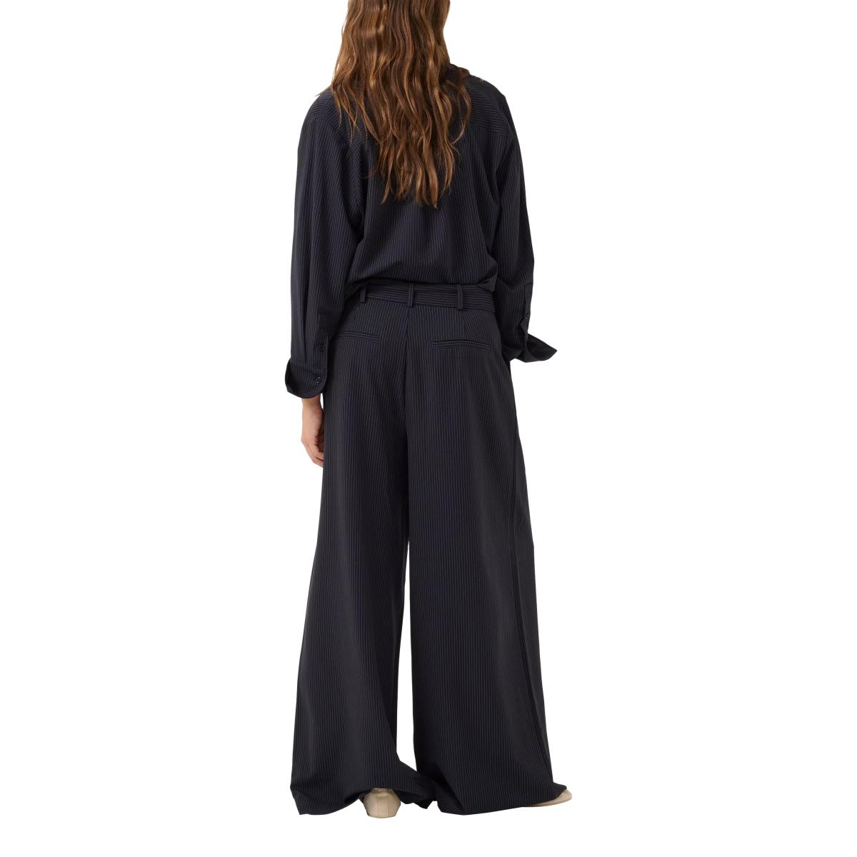 MY ESSENTIAL WARDROBE Vitta Stripe Wide Leg Trousers, Dark Blue – image 2