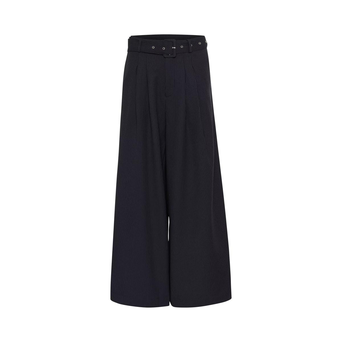 MY ESSENTIAL WARDROBE Vitta Stripe Wide Leg Trousers, Dark Blue – image 4