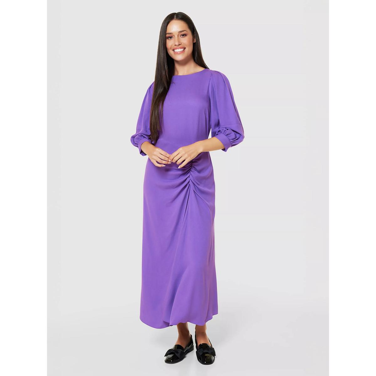 Closet London A-Line Twist Dress, Purple – image 3