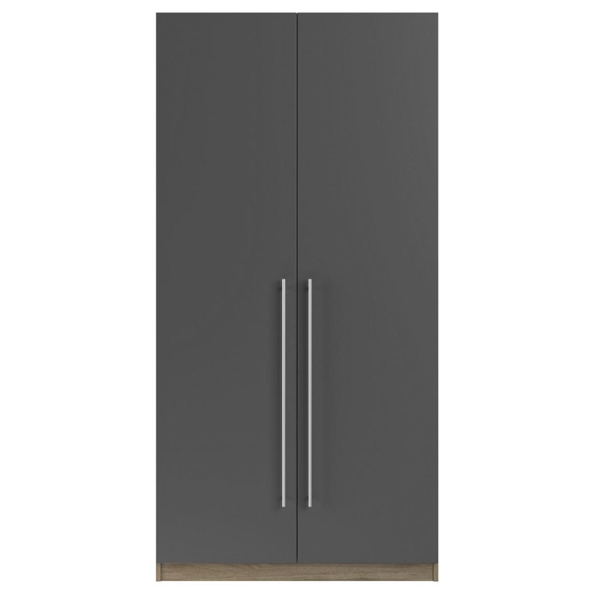 ANYDAY John Lewis & Partners Mix it Long T-bar Handle Double Wardrobe, Matt Graphite Slab/Grey Ash – image 2