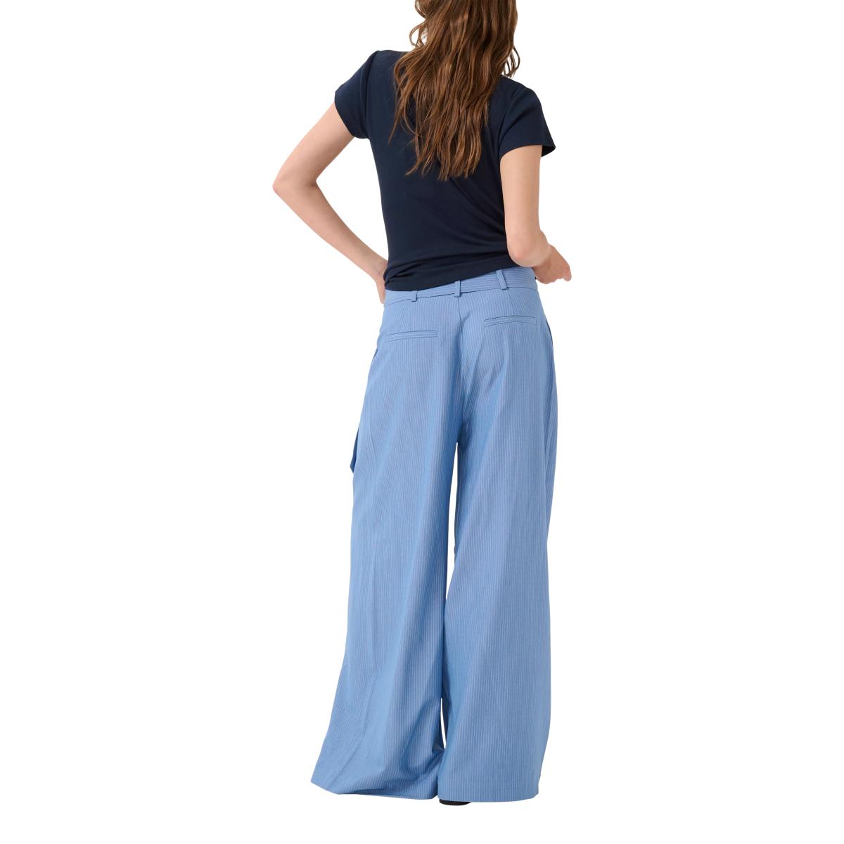 MY ESSENTIAL WARDROBE Vitta Stripe Wide Leg Trousers, Sky Blue – image 2
