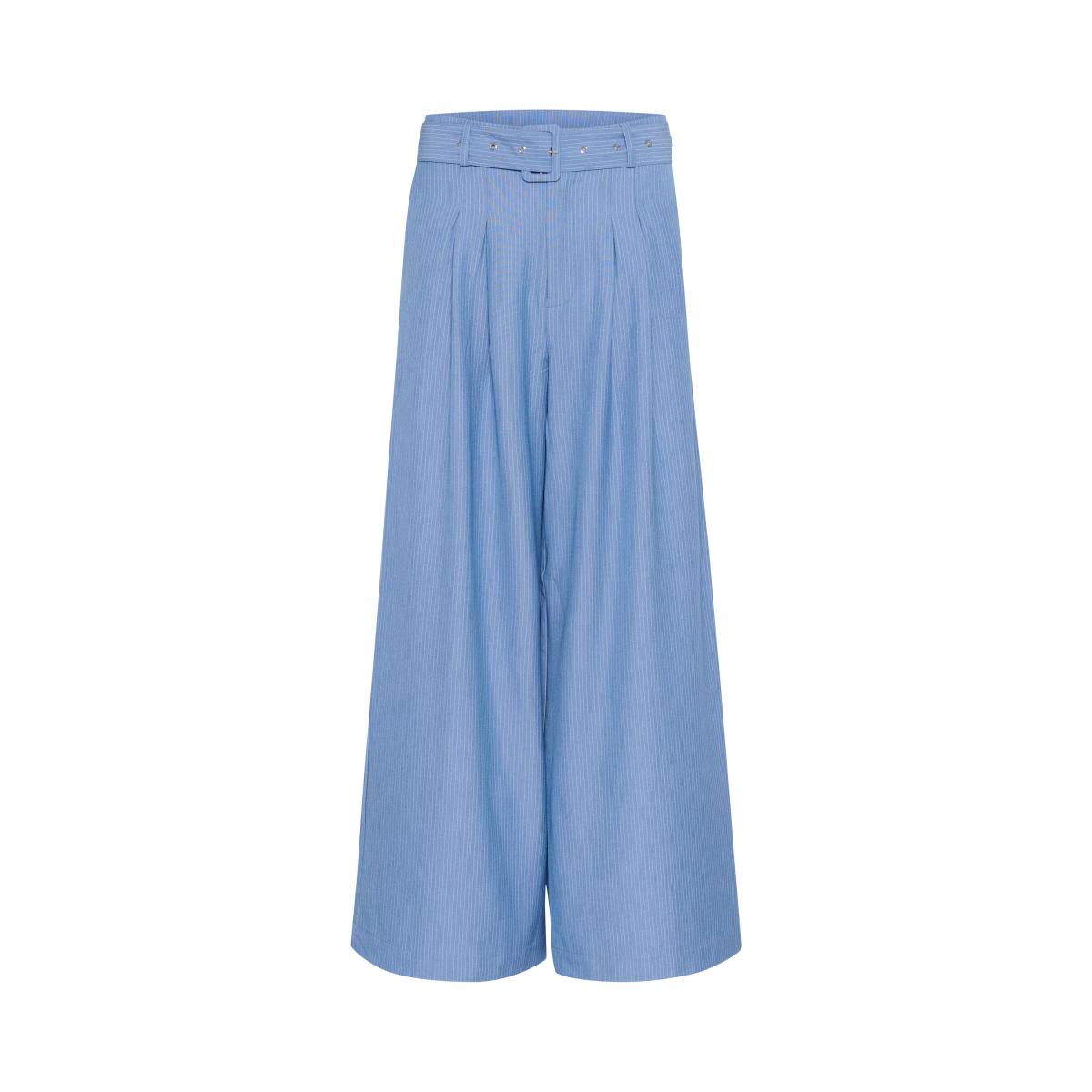 MY ESSENTIAL WARDROBE Vitta Stripe Wide Leg Trousers, Sky Blue – image 4