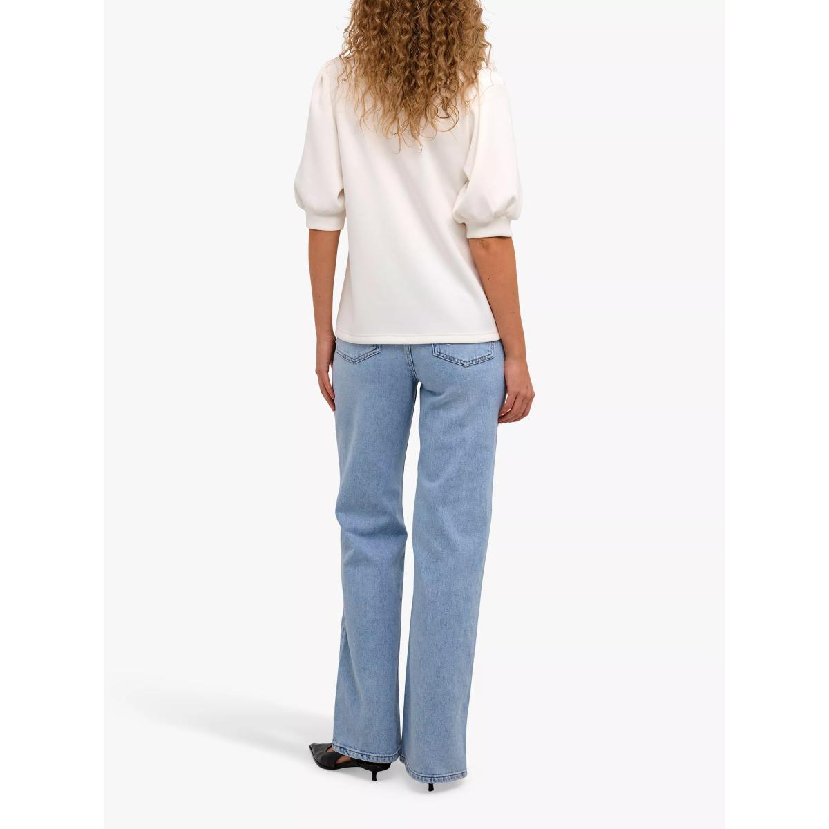 MY ESSENTIAL WARDROBE El Puff Sleeve Round Neck Blouse, Snow White – image 2