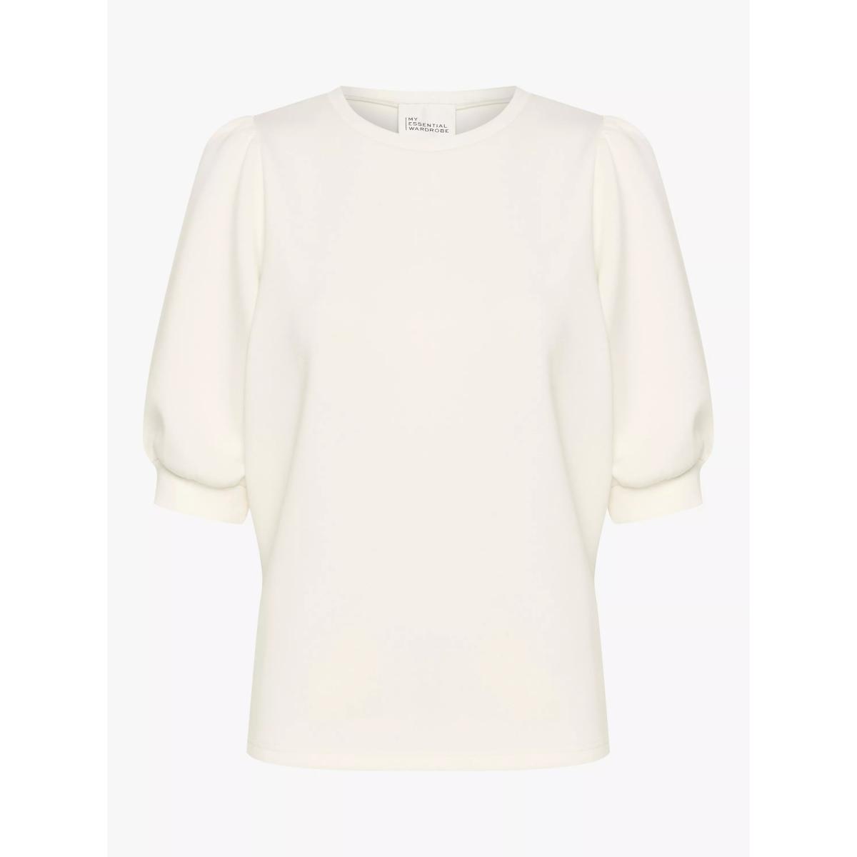 MY ESSENTIAL WARDROBE El Puff Sleeve Round Neck Blouse, Snow White – image 4