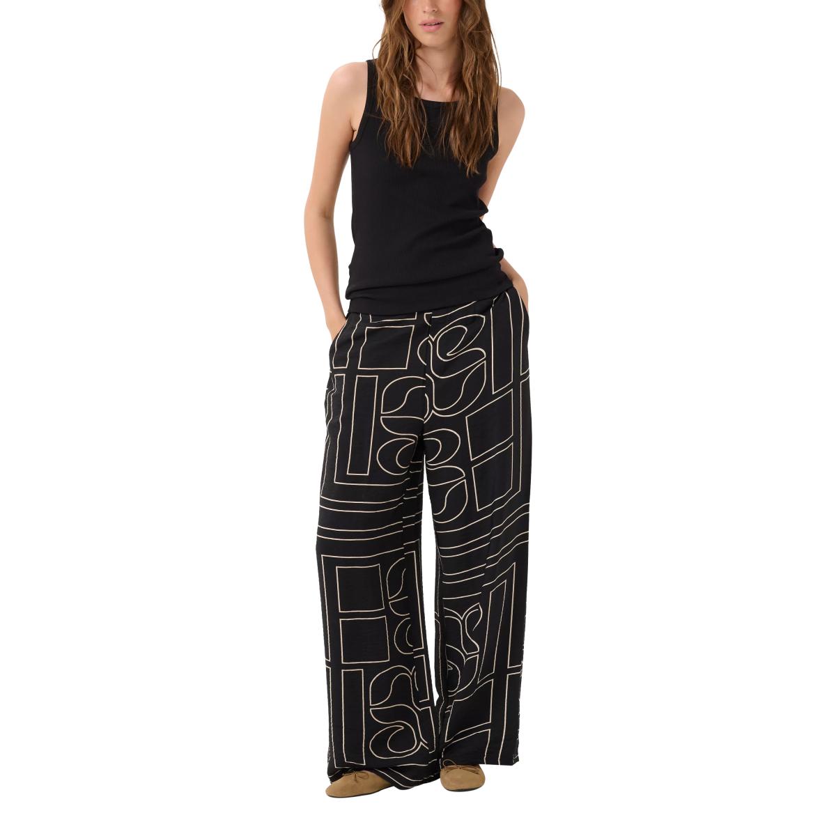 MY ESSENTIAL WARDROBE Kelly Graphic Print Wide Leg Casual Trousers – image 3
