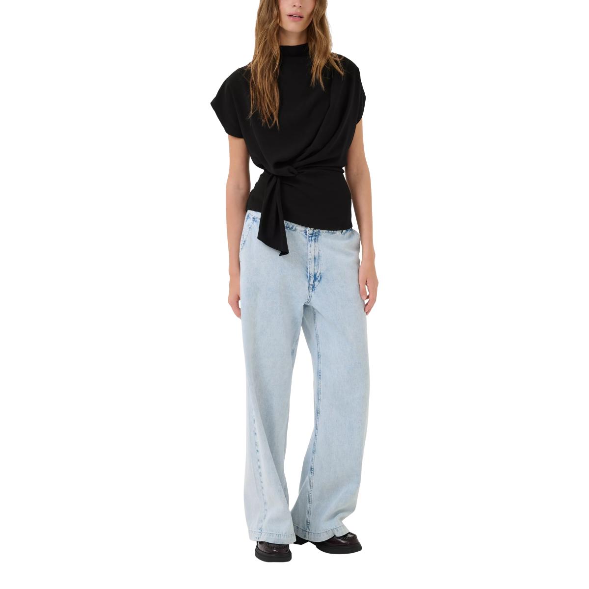 MY ESSENTIAL WARDROBE Sandy Tie Detail Top, Black – image 2
