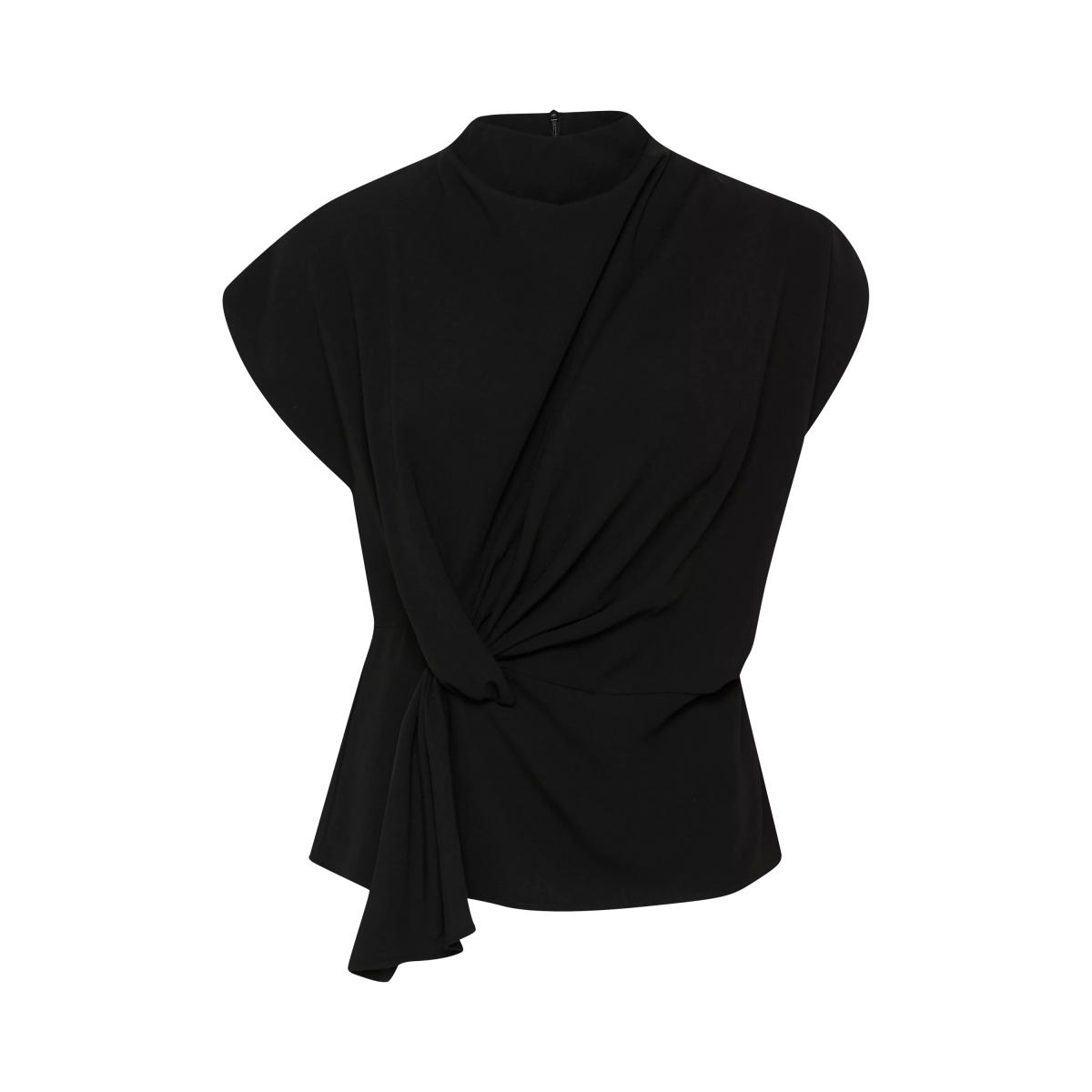 MY ESSENTIAL WARDROBE Sandy Tie Detail Top, Black – image 3