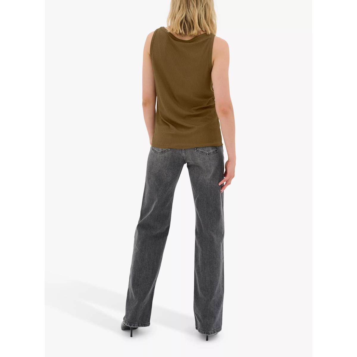MY ESSENTIAL WARDROBE Kate Ribbed Tank, Military Olive – image 2