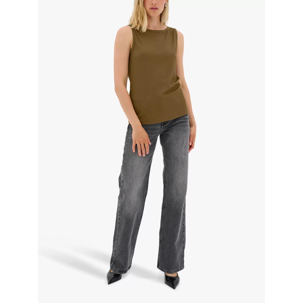 MY ESSENTIAL WARDROBE Kate Ribbed Tank, Military Olive – image 3