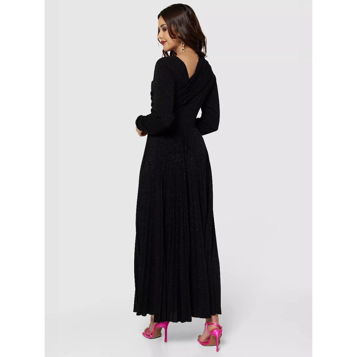 Closet London Metallic Jersey Pleated Dress – image 2