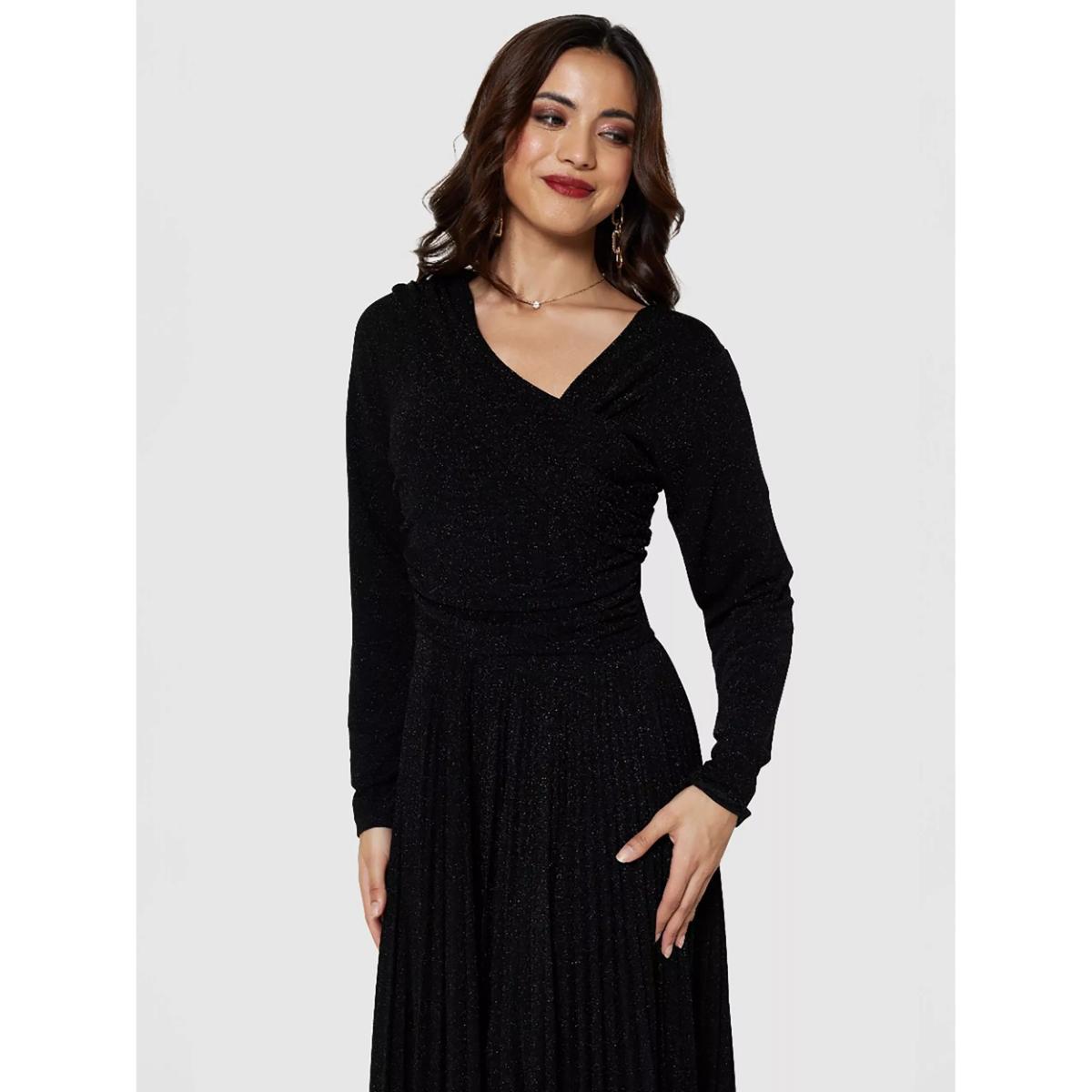 Closet London Metallic Jersey Pleated Dress – image 4