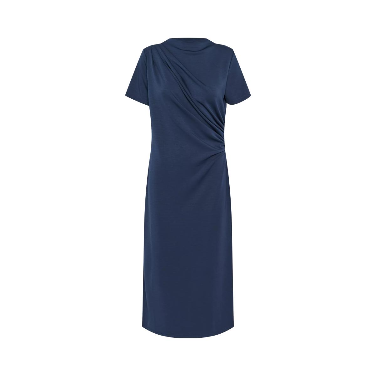 MY ESSENTIAL WARDROBE Helle Drape Midi Dress, Dark Sapphire Blue – image 4