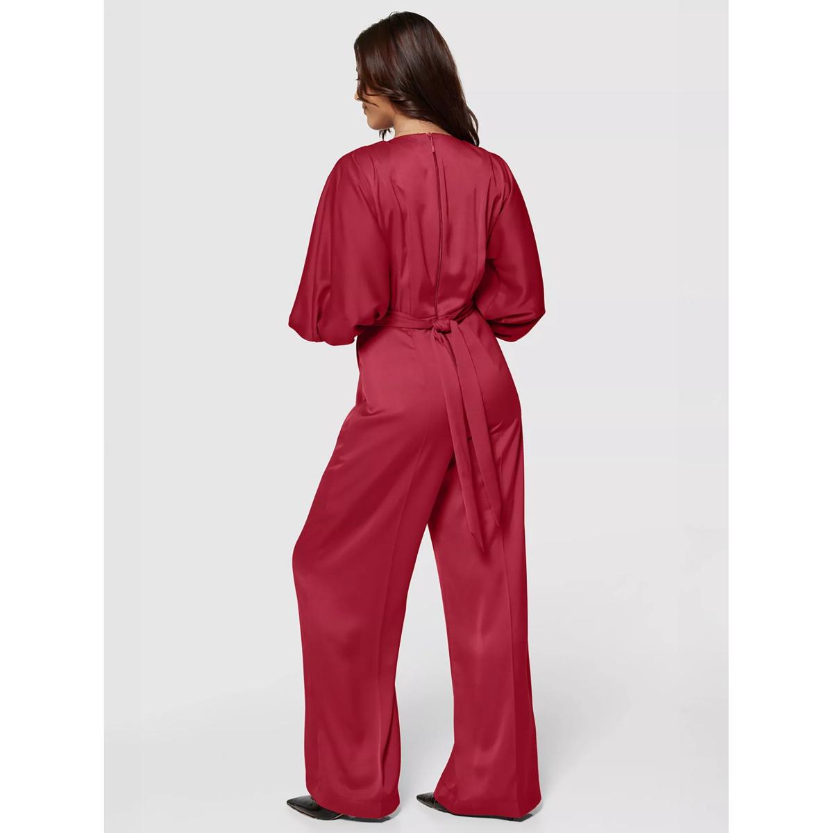 Closet London Tailored Wide Leg Trousers, Red – image 2