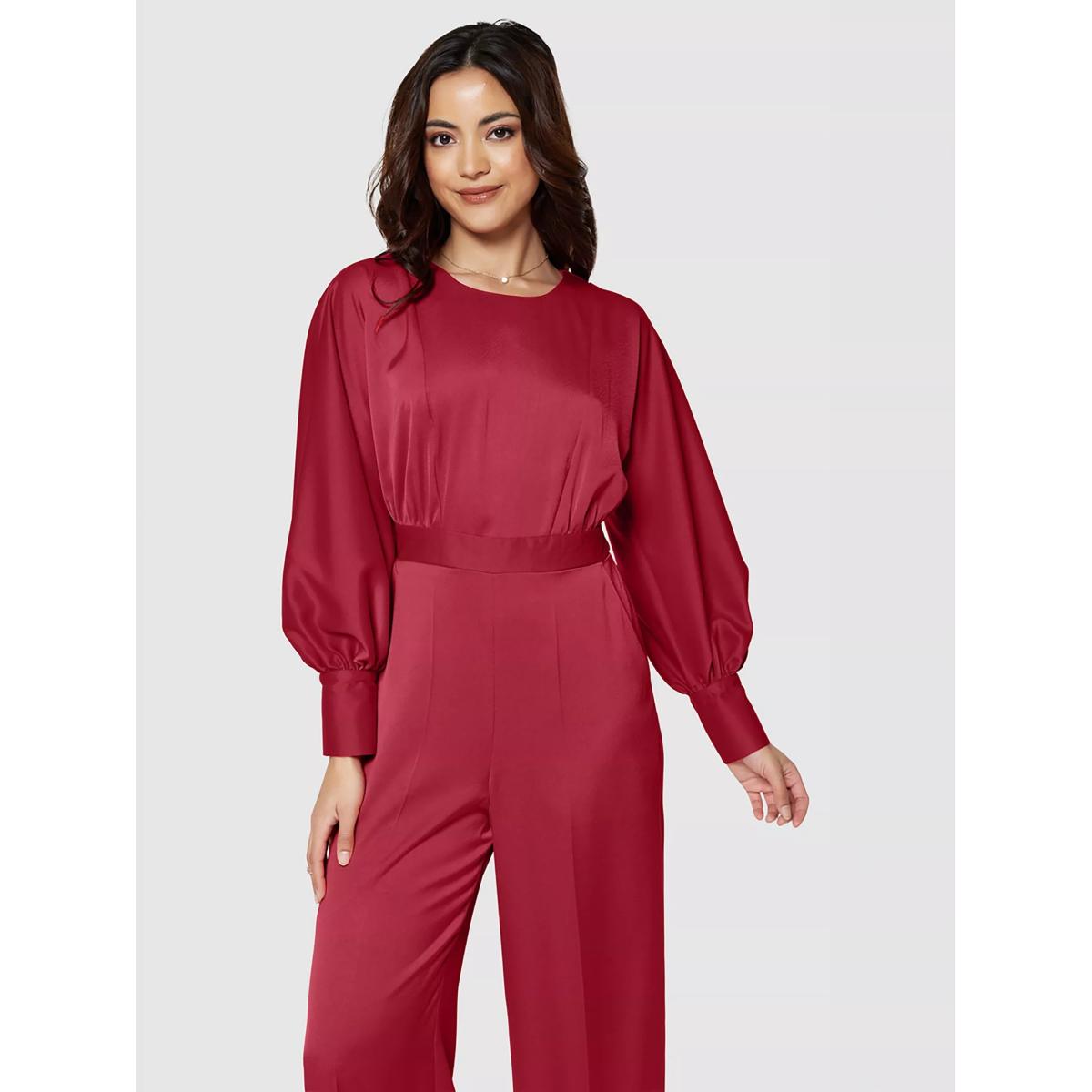 Closet London Tailored Wide Leg Trousers, Red – image 4