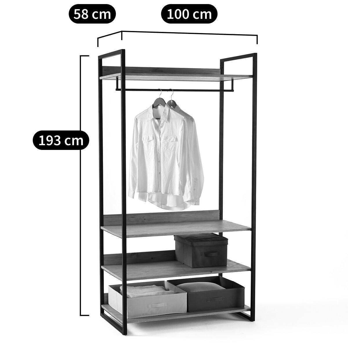 Hiba Wide Modular Wardrobe Unit with 3 Shelves & 1 Hanging Rail – image 11
