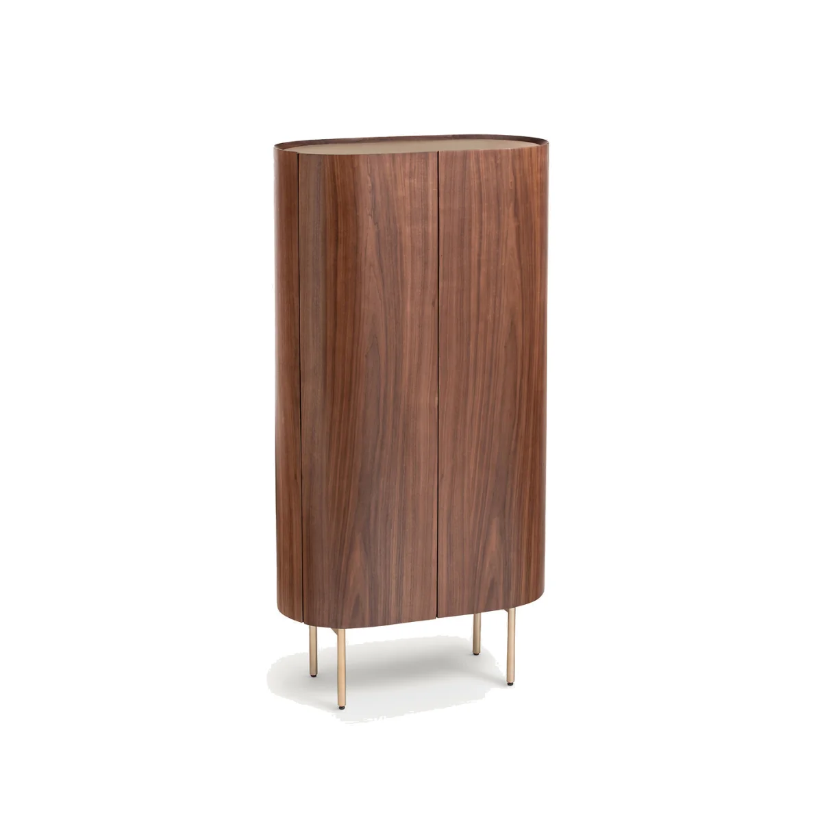 Aslen Walnut Wardrobe in Veneer and Leather – image 1