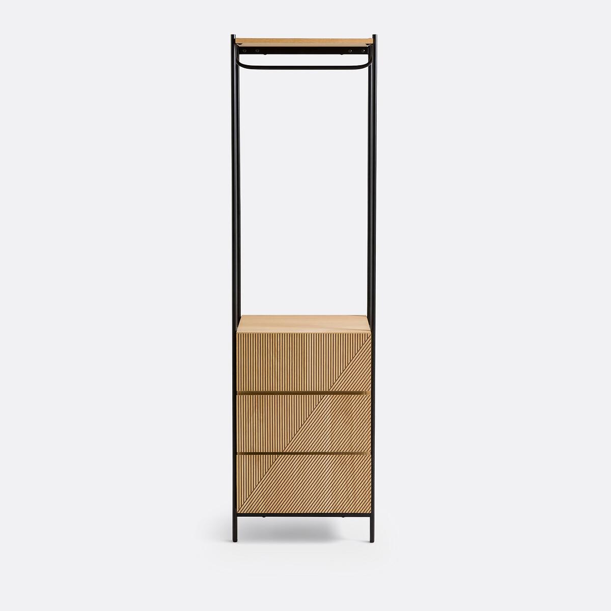 Signatures Lodge Oak Veneer and Metal 3-Drawer Wardrobe Module – image 2