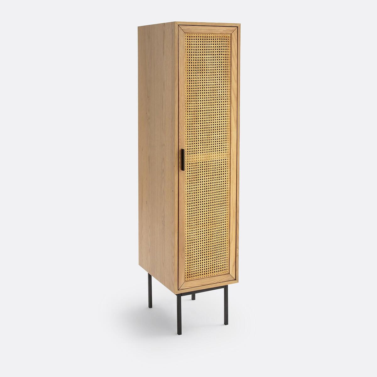Waska Oak & Rattan Single Wardrobe – image 2