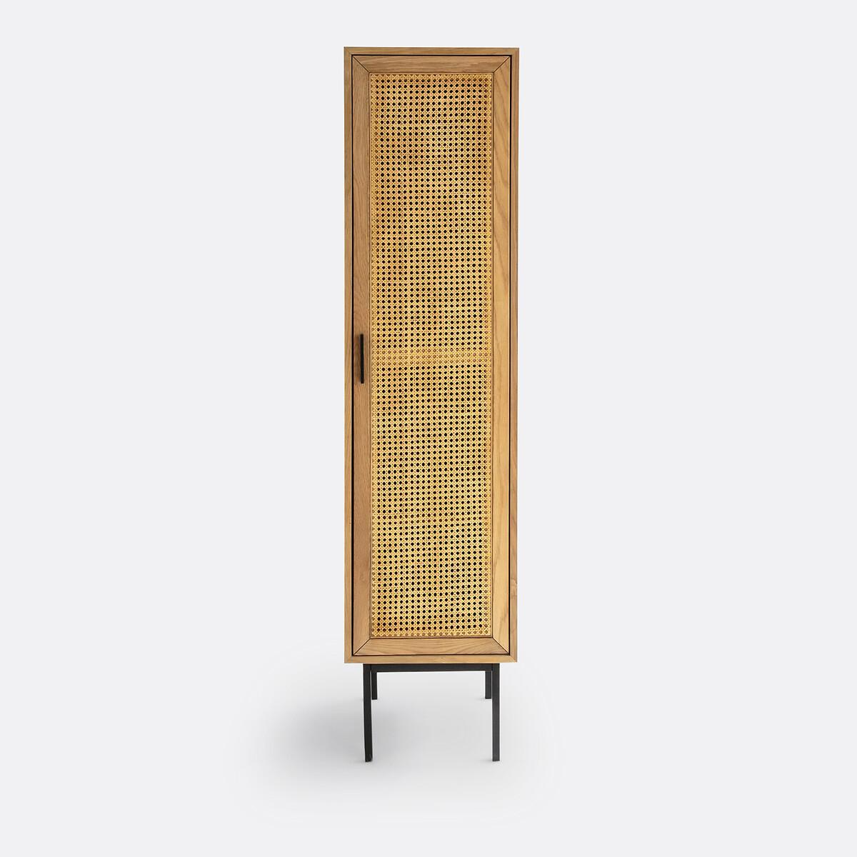 Waska Oak & Rattan Single Wardrobe – image 4
