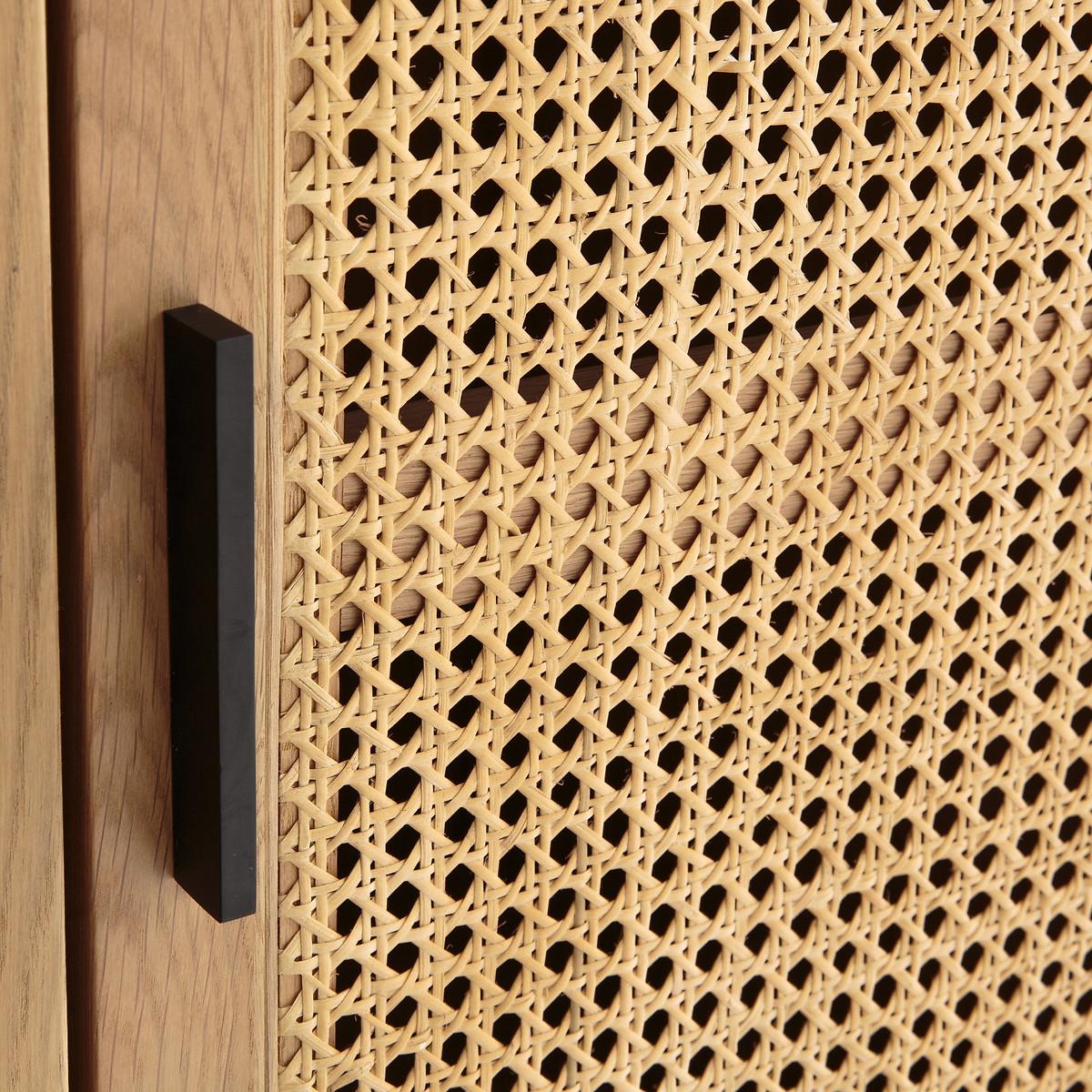 Waska Oak & Rattan Single Wardrobe – image 5