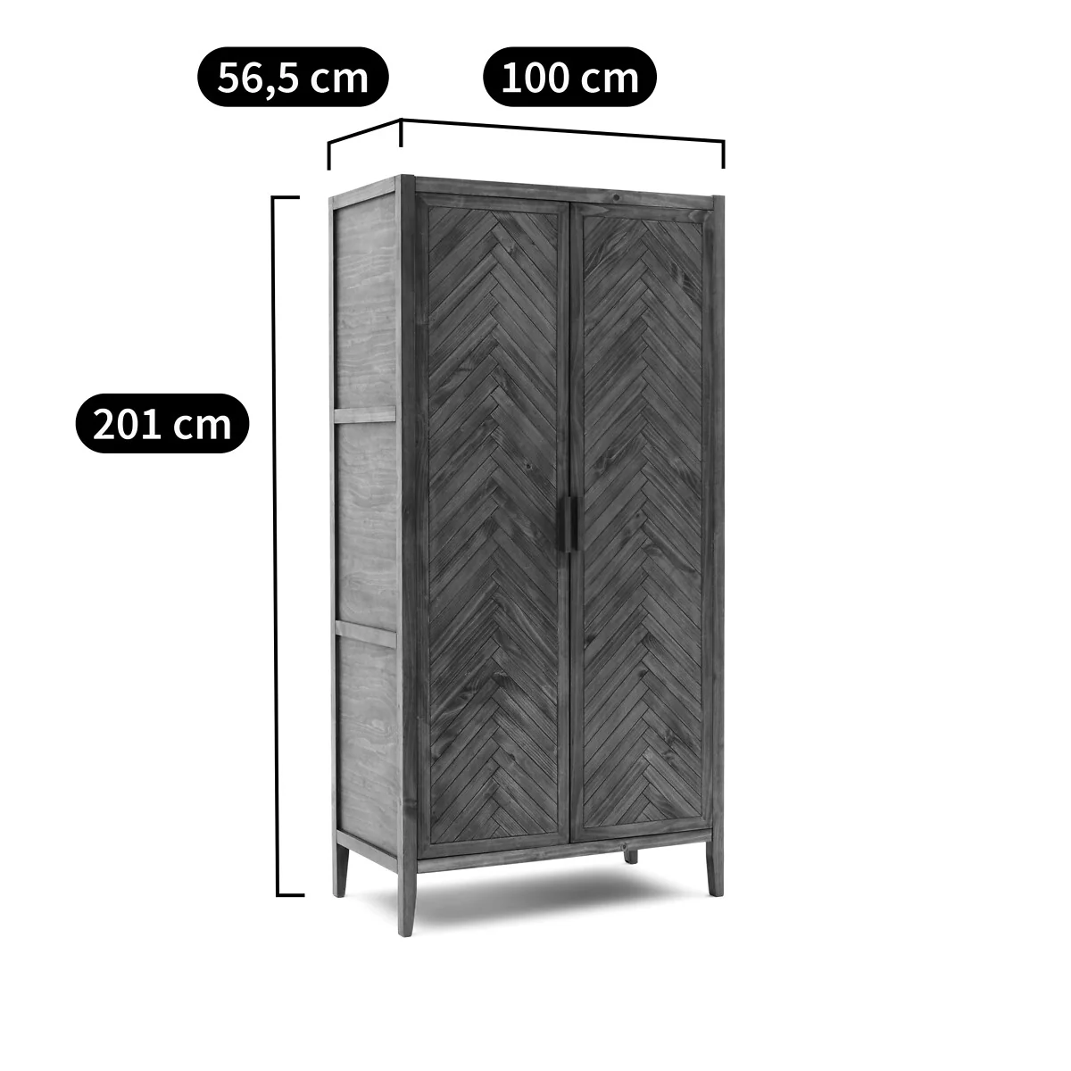 Nottingham 2-Door Solid Pine Wardrobe – image 7