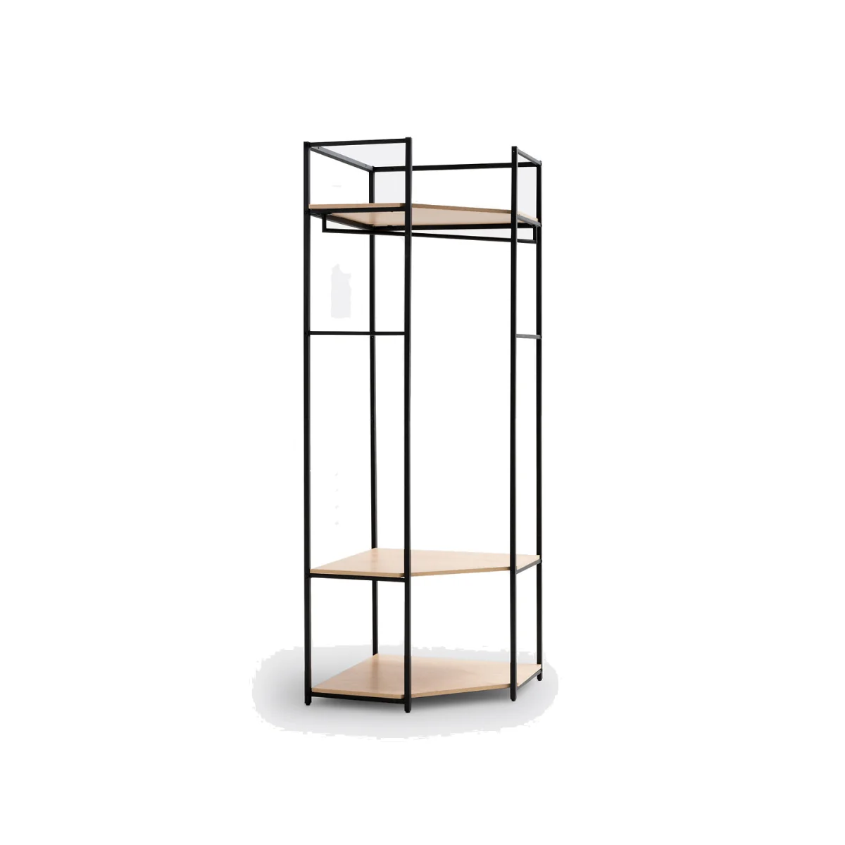 Adarbi Corner Wood & Metal Wardrobe Unit – image 1