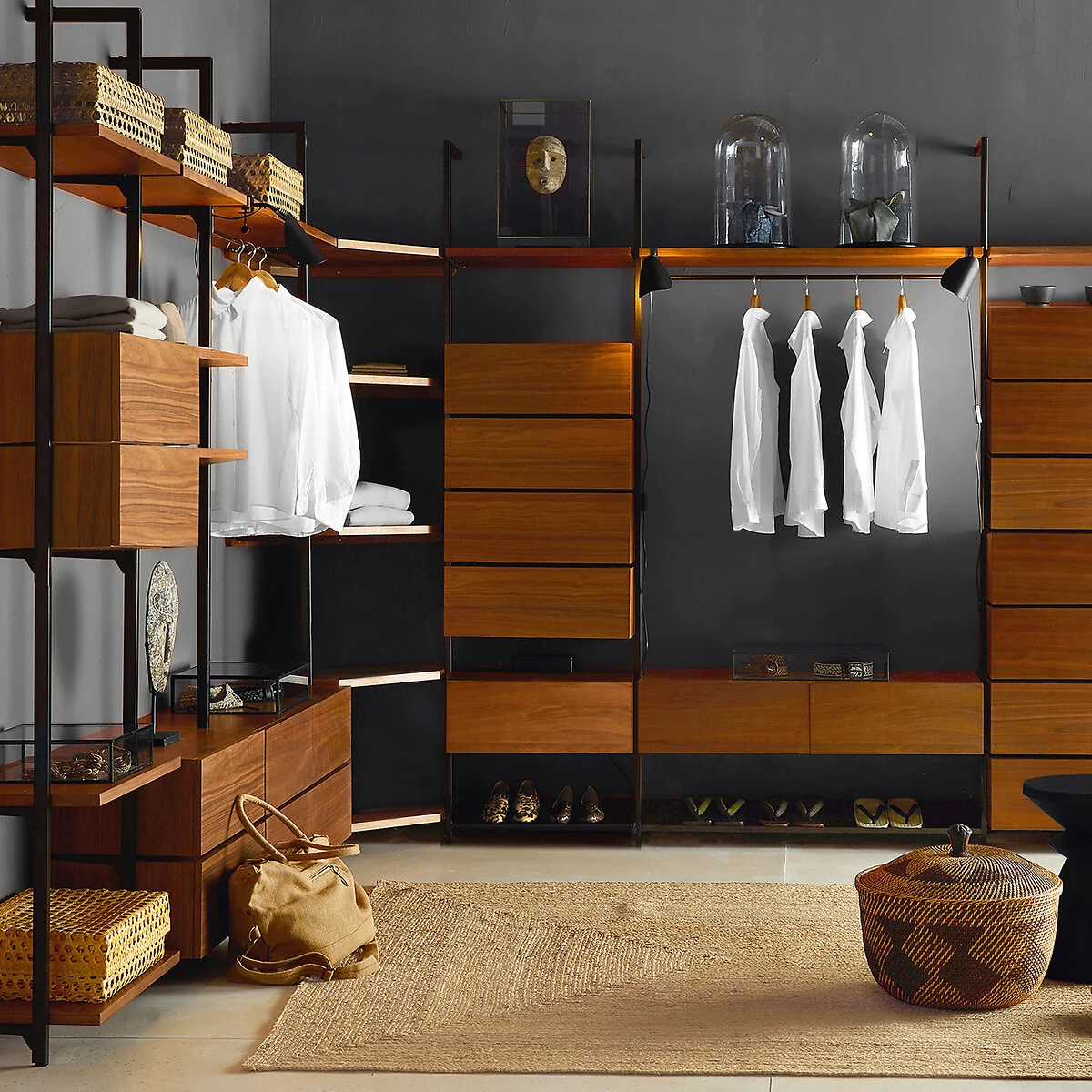 Johanez Walnut Veneer Wardrobe Shelf, Width 60cm – image 2