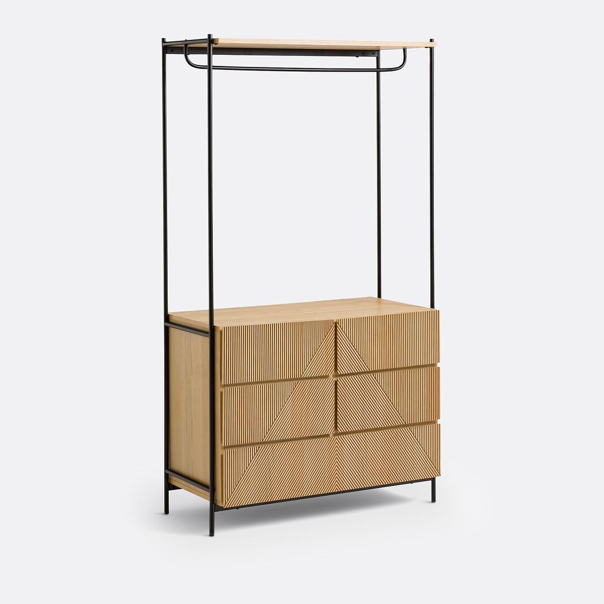 Lodge Wardrobe Module with Hanging Rail and 5 Drawers – image 2