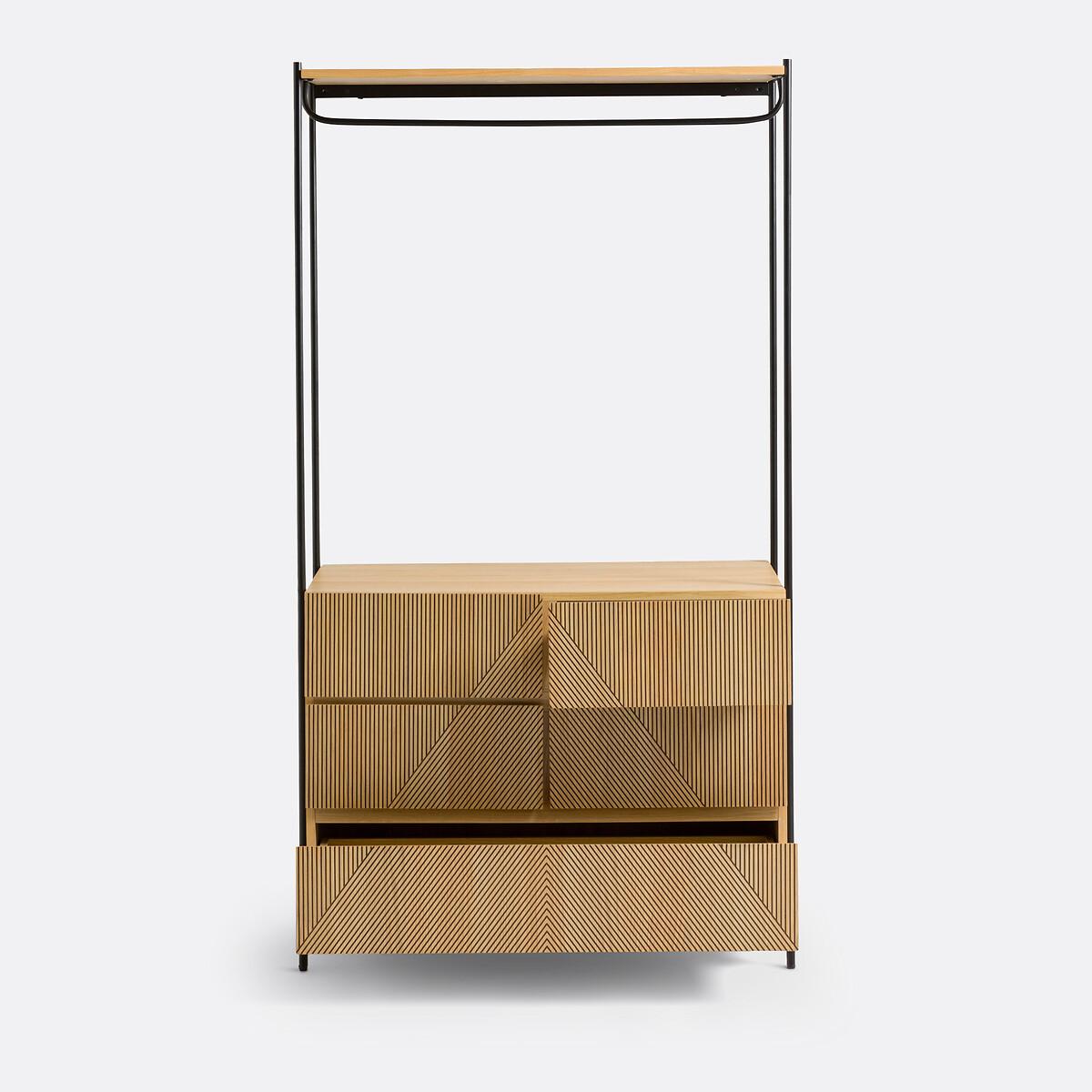 Lodge Wardrobe Module with Hanging Rail and 5 Drawers – image 4