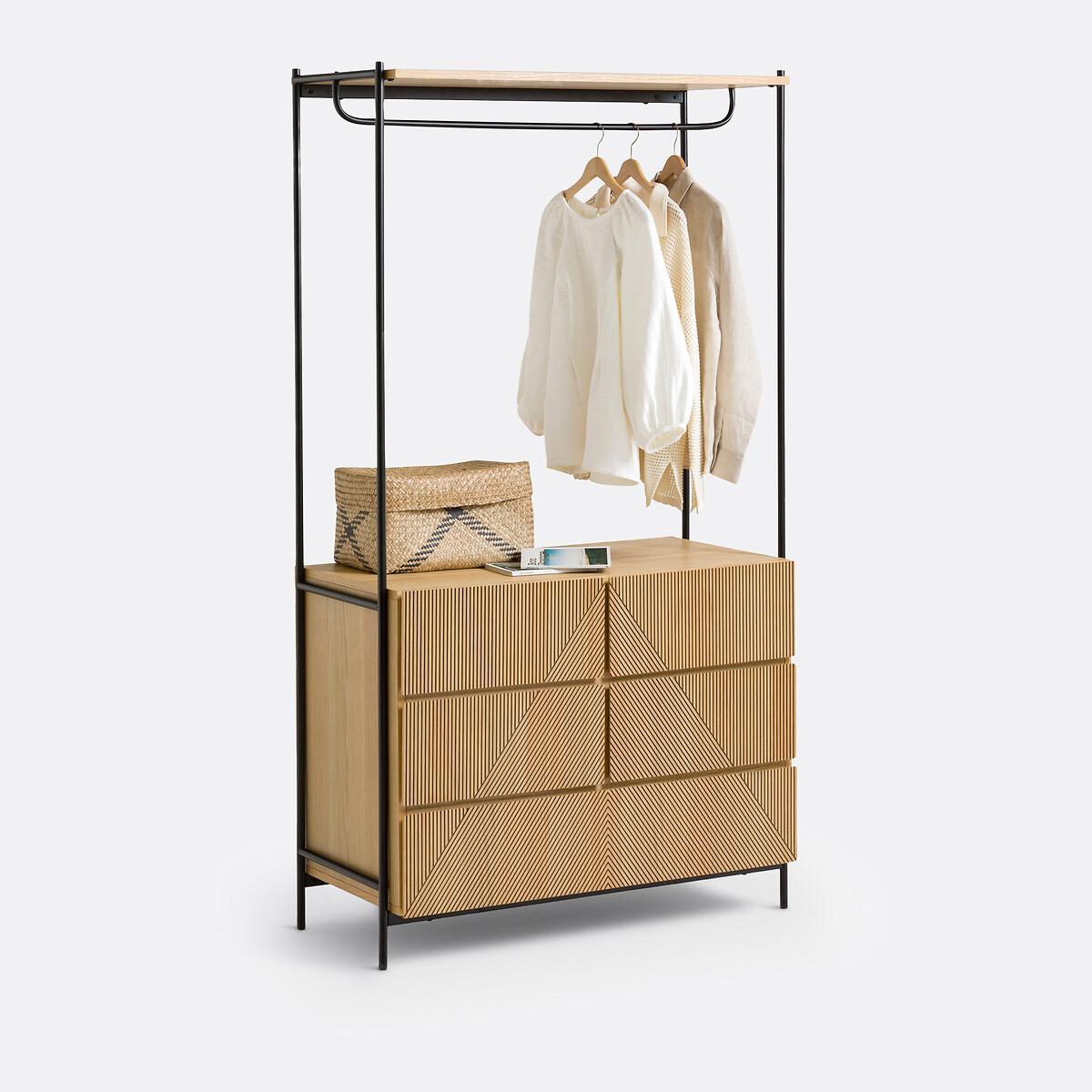 Lodge Wardrobe Module with Hanging Rail and 5 Drawers – image 5