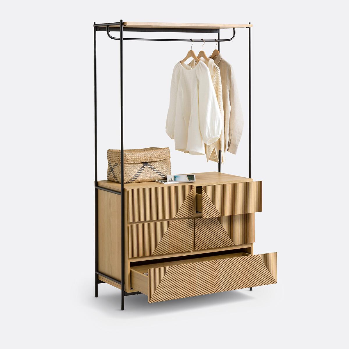 Lodge Wardrobe Module with Hanging Rail and 5 Drawers – image 6