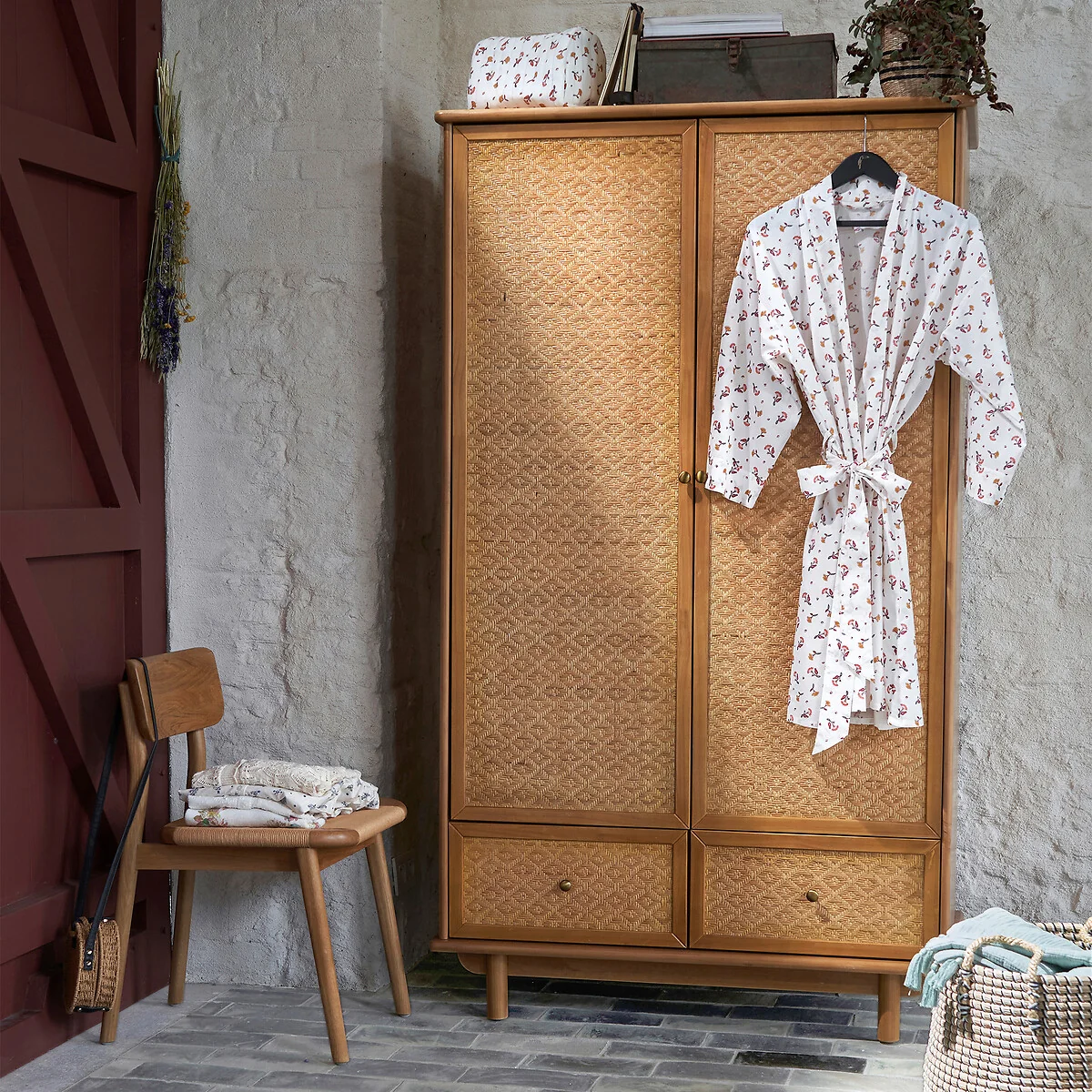Orient Solid Pine and Cane Wardrobe – image 2