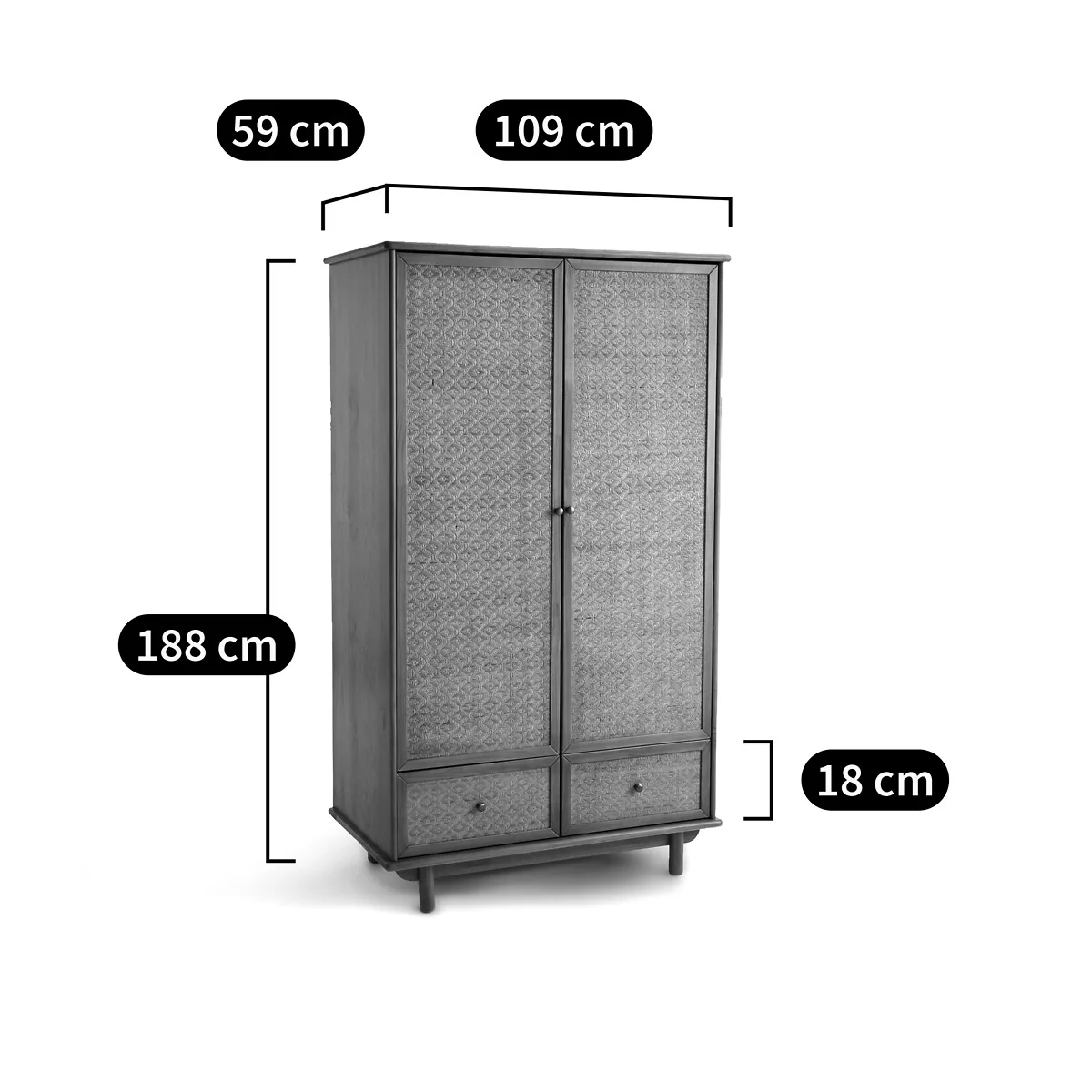 Orient Solid Pine and Cane Wardrobe – image 8