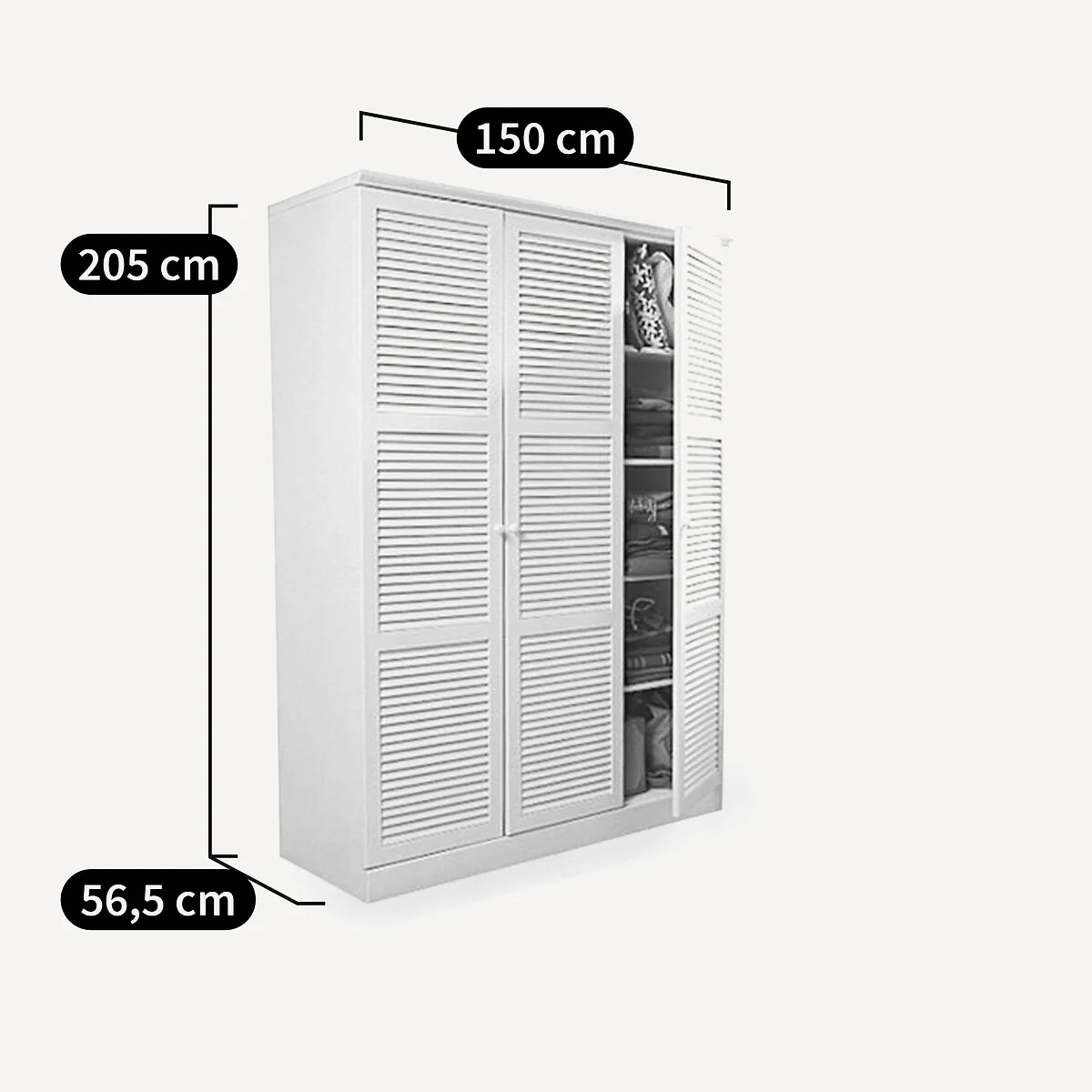 Mayor 3-Door Wardrobe – image 6