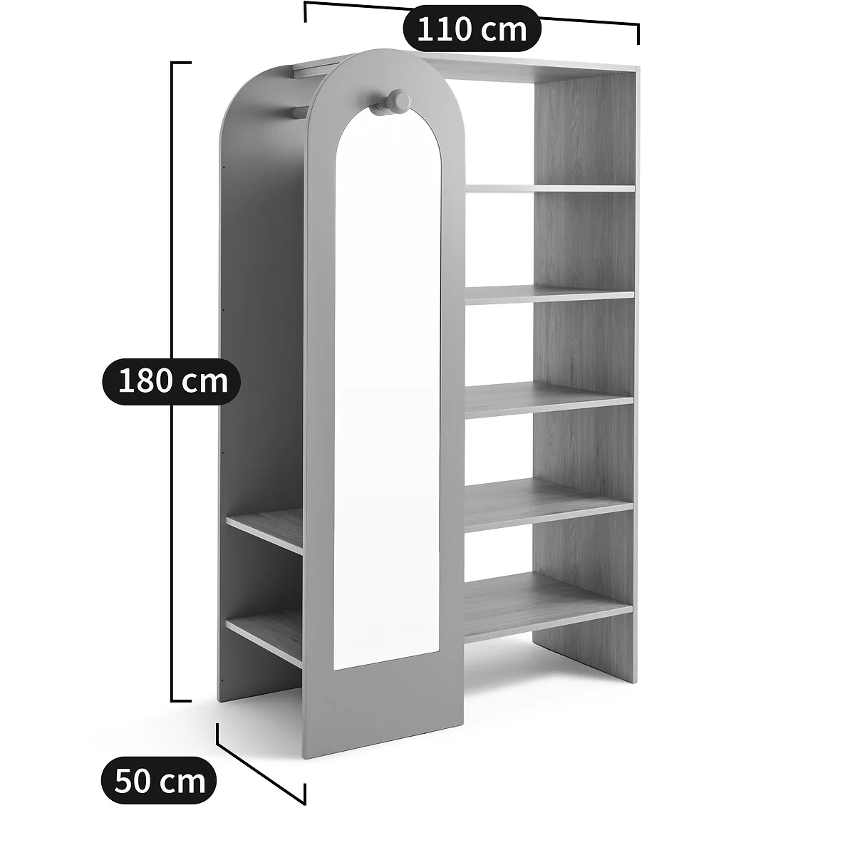 Zaria Wardrobe with Mirror – image 7
