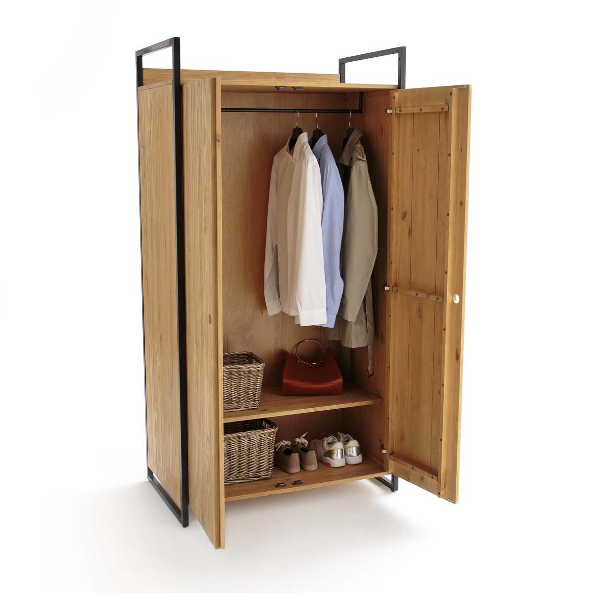 Hiba 2 Door Wardrobe with Hanging Rail – image 3