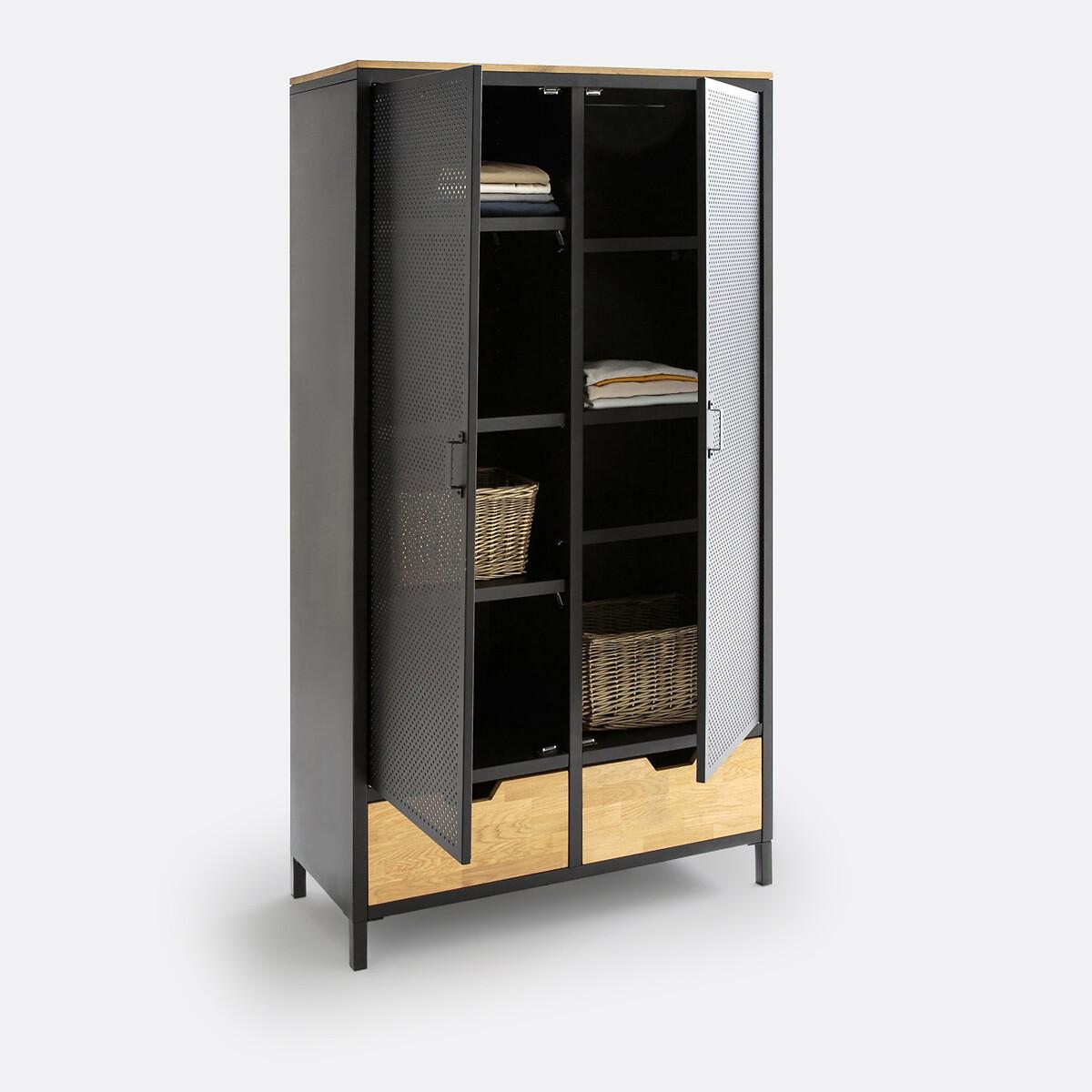 Agama Metal & Oak Double Wardrobe – image 3