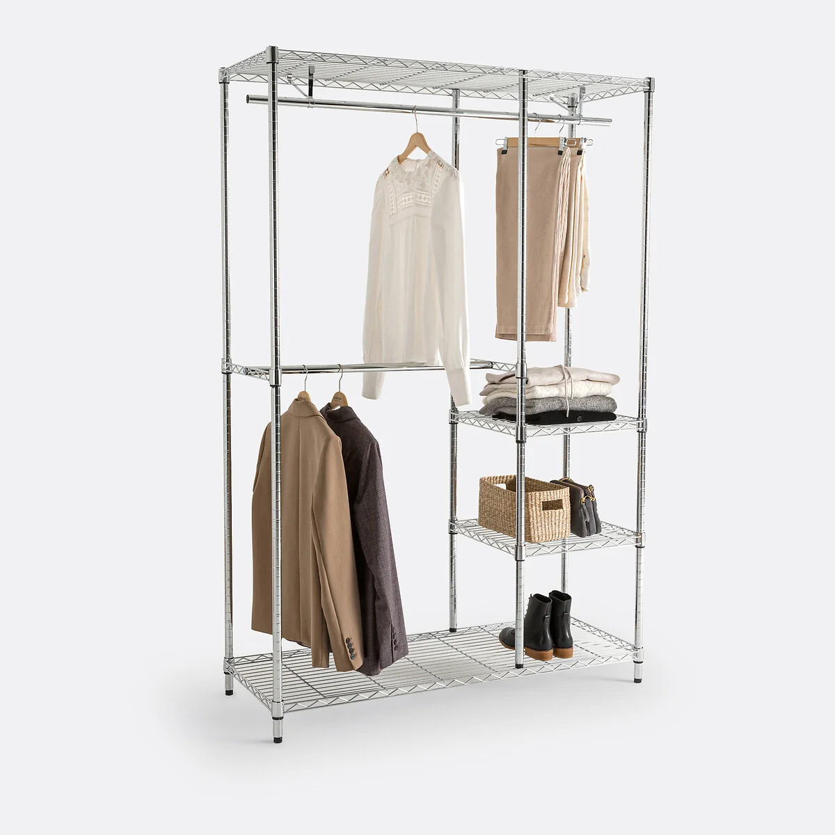 Fozzo 2-Rail 4-Shelf Wardrobe Unit – image 2