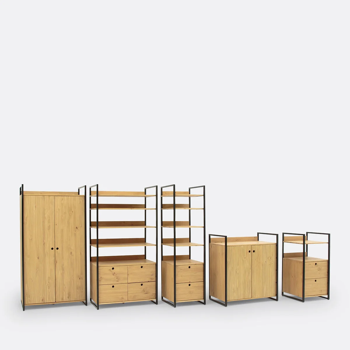 Hiba Wide Modular Wardrobe Unit with 3 Shelves & 1 Hanging Rail – image 6