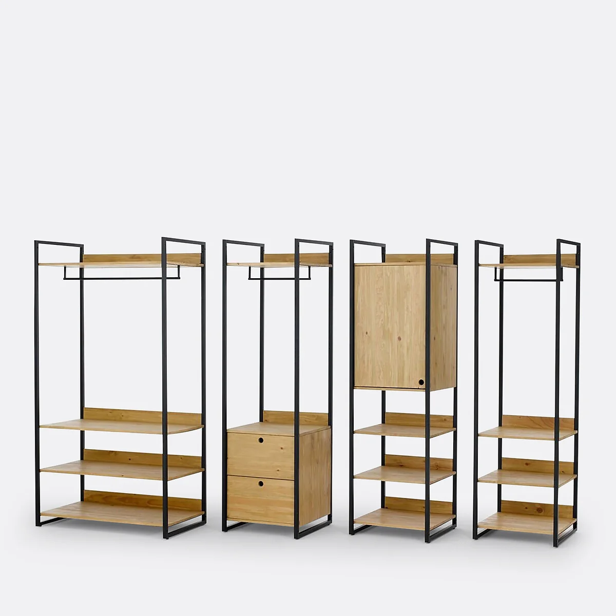 Hiba Wide Modular Wardrobe Unit with 3 Shelves & 1 Hanging Rail – image 7
