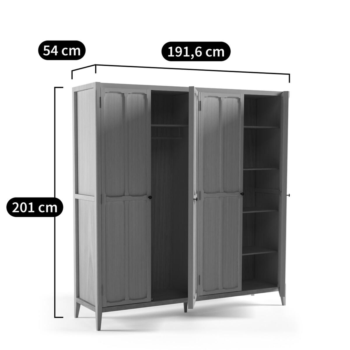 Eugenie Oak Veneer 4-Door Wardrobe – image 6